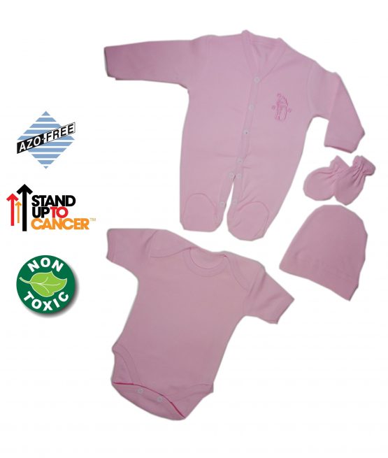 Sema Bebe 4 lü Premature Tulumlu Set – Pembe
