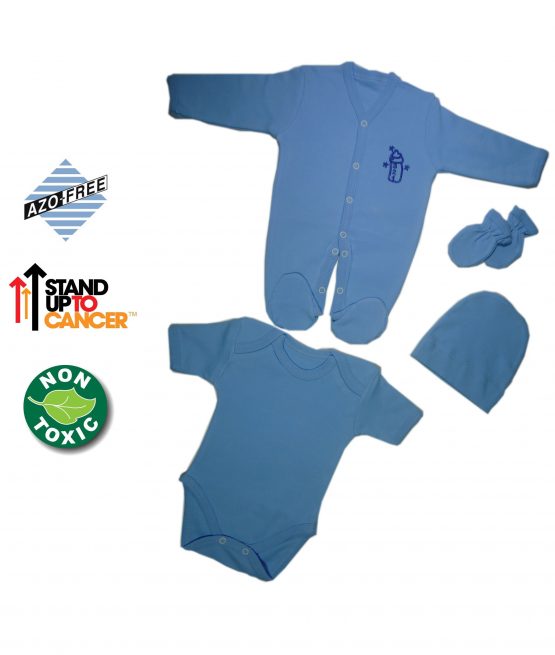 Sema Bebe 4 lü Premature Tulumlu Set – Mavi